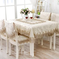 multifunctional 2022 home textiles hot sale elegant lace tablecloths jacquard wedding table cloth chair covers decoration towels