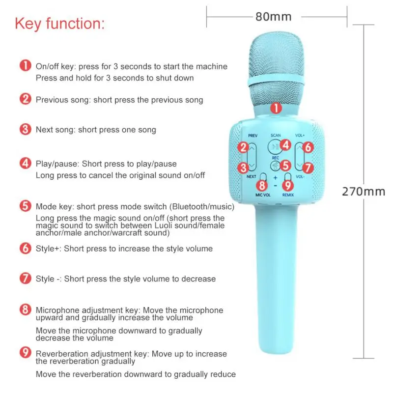 

Version 5.0 Home Karaoke Singing Recorder Wireless Karaoke Microphone Handheld For Kids Singing Microphone Wireless