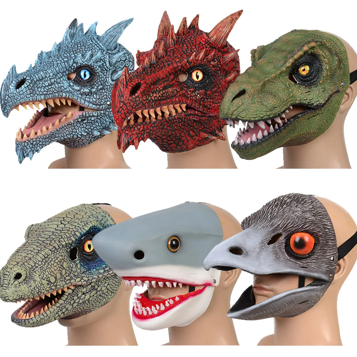 

Mask Moving Jaw Decor-Tyrannosaurus Rex Mask Jurassic World Shark Eye and Nose Openings