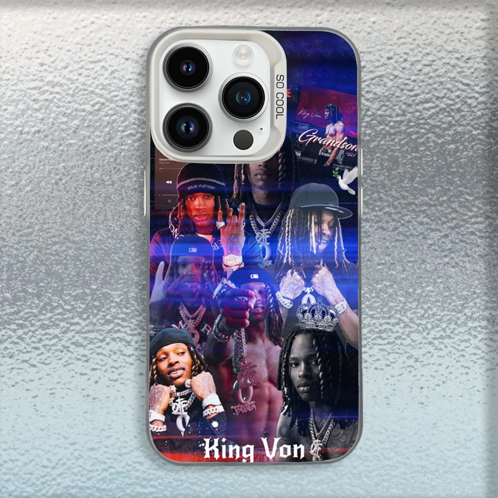 Фото Чехол для телефона Raper K-King Von для iPhone 16,15,14,13,12,11, Mini, Pro,MAX, белый матовый противоударный чехол №5
