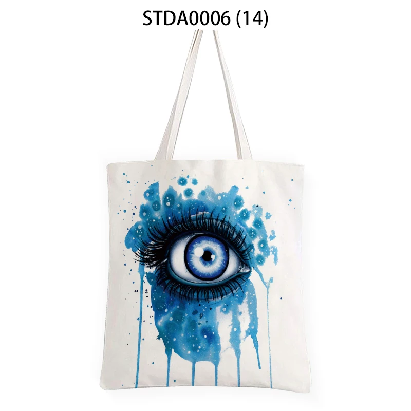 Яркие и красивые холщовые сумки-тоуты с глазами сумка на плечо тканевая