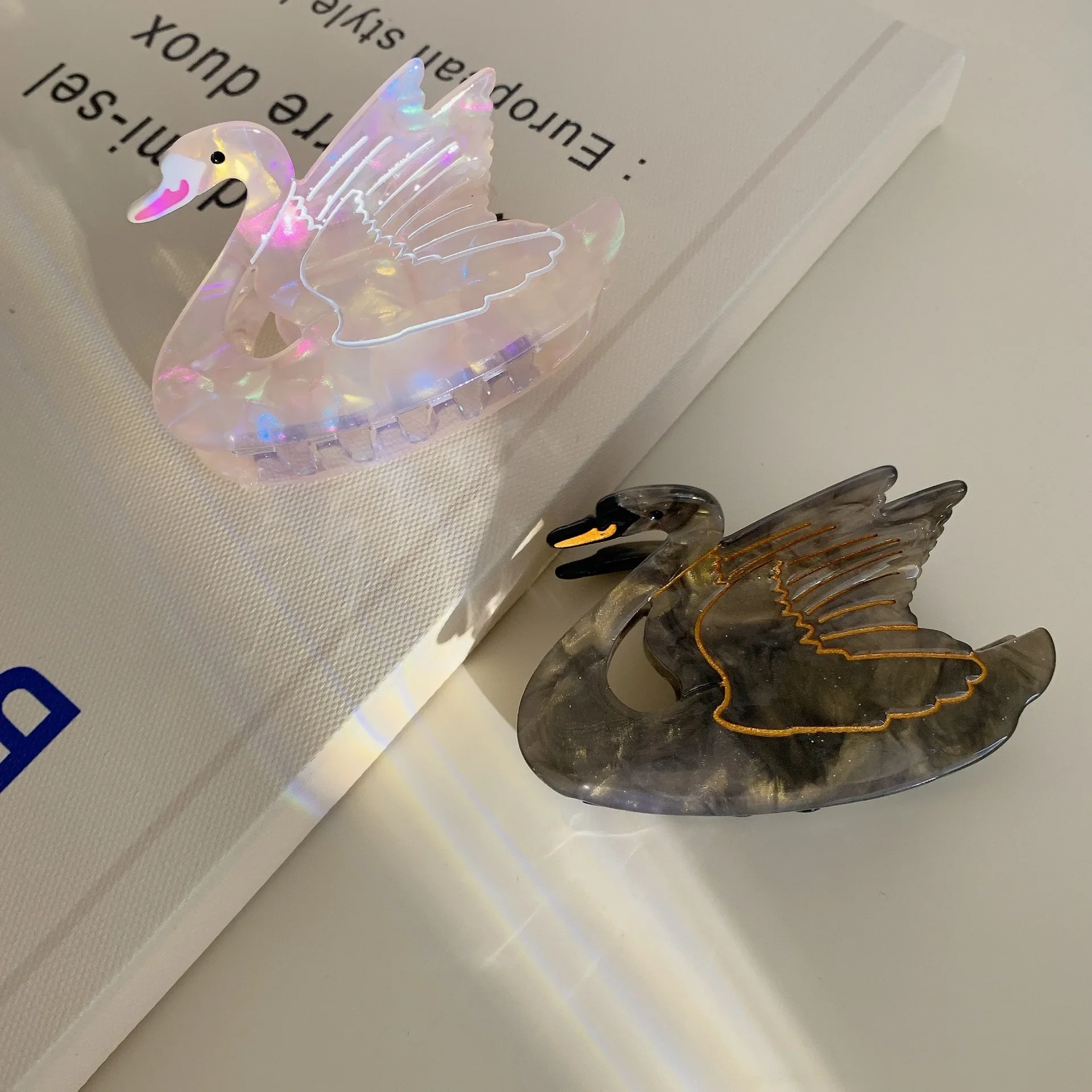 DuoShang милые элегантные цветные лебединые заколки для волос экологически чистые