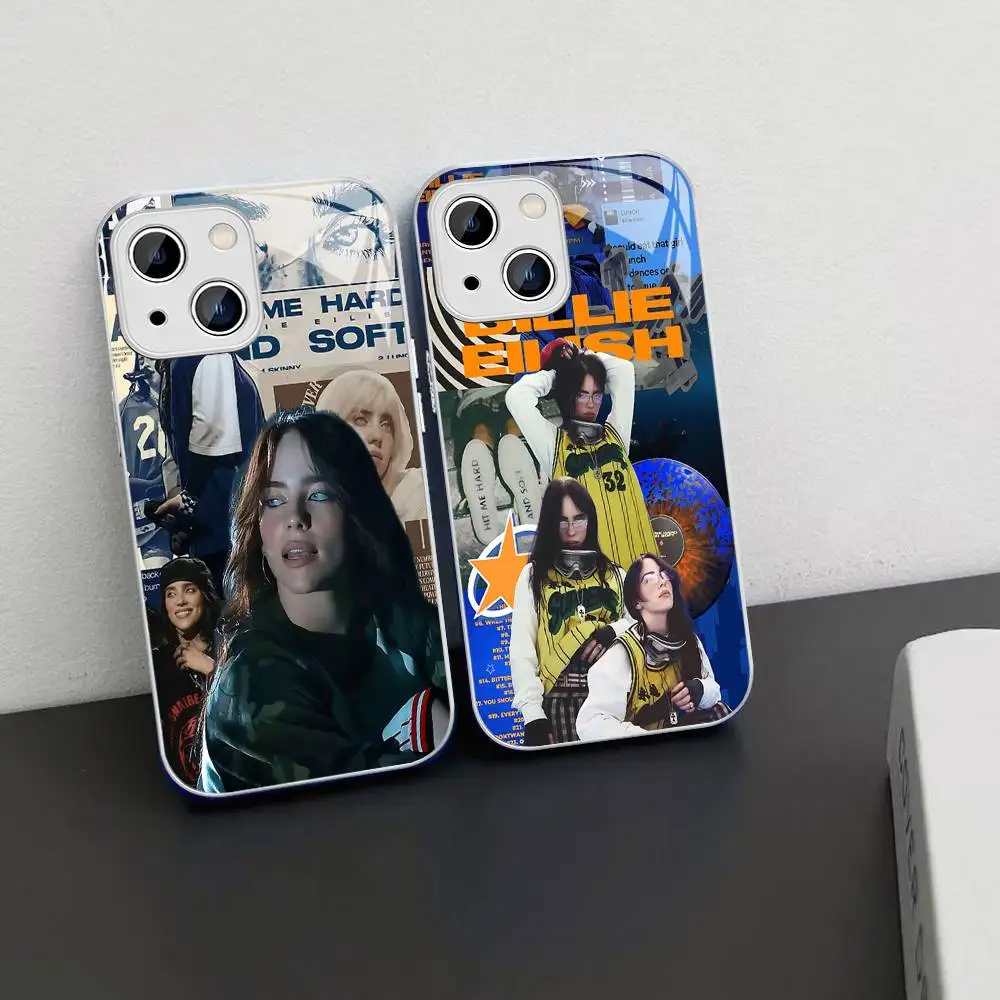 Фото Защитное стекло Pop B-Billies Singer E-EilishS для iPhone 14 13 12 11 Pro Mini XS MAX 14Plus X XS XR №1