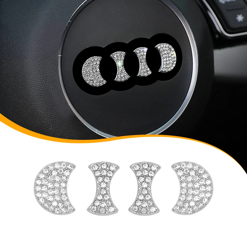 

Car Steering Wheel Diamond Emblem Stickers Decoration Styling For Audi A3 A4 A5 A6 A7 A8 Q3 Q5 Q7 Q8 A1 B9 C7 A6L S3 S5 S7 TT
