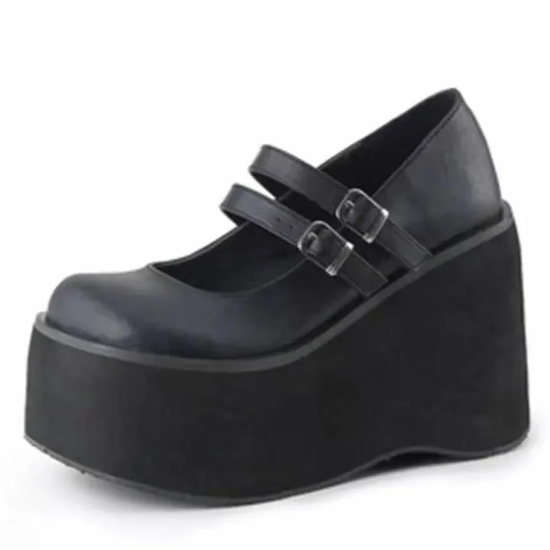 

Brand New Female Lolita Cute Mary Janes Pumps Platform Wedges High Heels women's Pumps Sweet Gothic Punk Shoes Woman