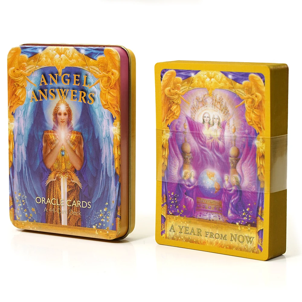 

Angel Answers Oracle 54 Cards In A Tin Box for Beginners Fortune Telling Game Card Light Seer's Oracle 78 Card Deck