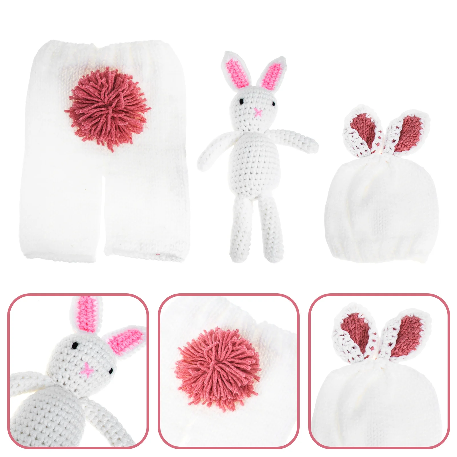 

1 Set Newborn Photography Props Bunny Doll Outfits Costume Photo Props