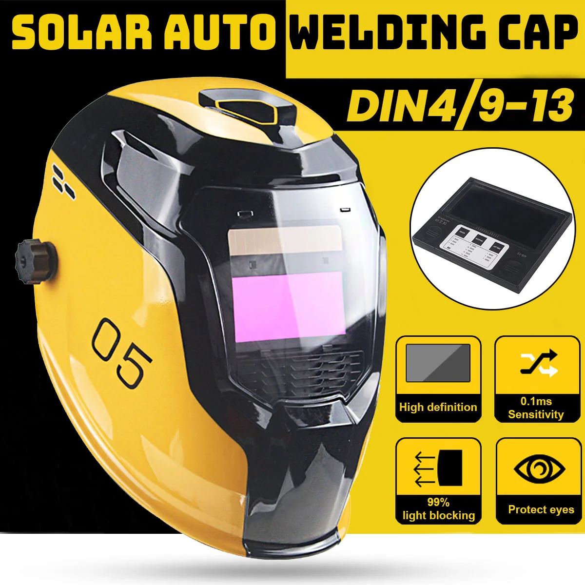 

Solar Automatic Power Darkening Welding Helmet Protective Mask Electric Grinding Face Mask UV/IR Protection Welder Machine