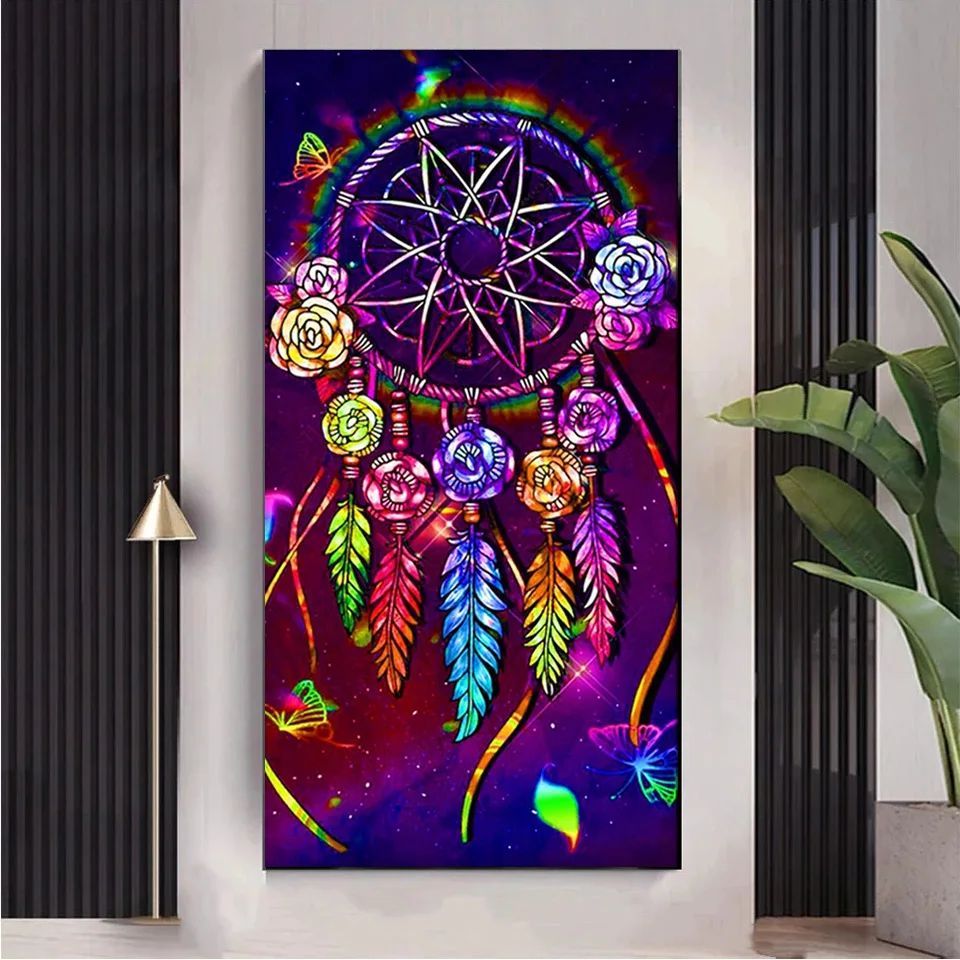 

Новая пурпурная фантазия Ловец снов полная Алмазная мозаика вышивка алмазная живопись вышивка крестиком Стразы картина большого размера