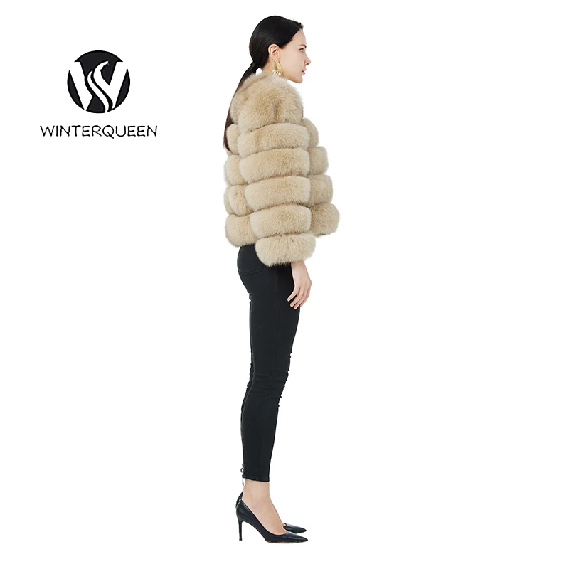 Ladies Fox Coat Natural Fur Fashion Winter Warm Coat High-end Luxury Fashion Fur Coat Customized 4XL