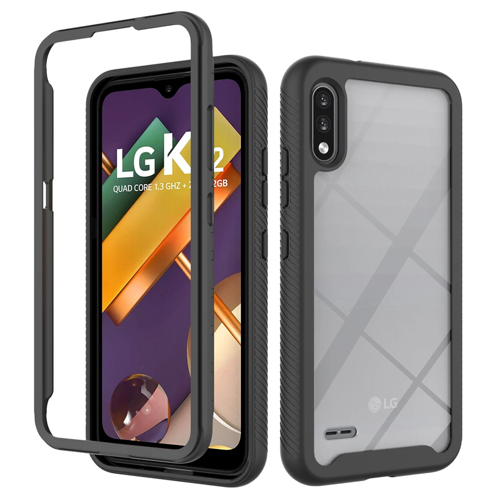 

LG K22 Case 360 Full Protection Heavy Duty Bumper Back Clear TPU Cover Phone Case for LG Stylo 6 7 5G G8X ThinQ V50 V50s V60 K92