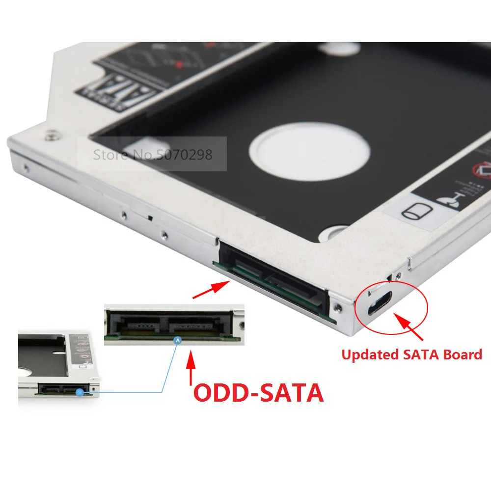 Универсальный алюминиевый 9 5 мм 2-й жесткий диск SSD оптическая рамка для жесткого