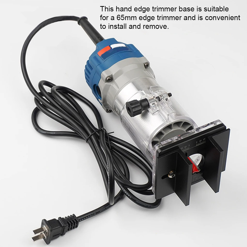 

65mm Trimming Machine Locating Base DIY Milling Drill Locator Portable Hand Edge Trimmer Aluminum Alloy Bracket Portable