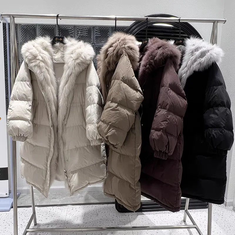 Меховой воротник с капюшоном средняя и длинная талия утолщенная теплая