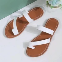 flat slides sandals women white leather slippers flip flops 2022 summer shoes ytmtloy indoor sapatos mulher zapatillas de casa 1
