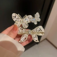 2022 korean new rhinestone pearl hair clips accessories shell acrylic flower bowknot butterfly hairgrips hairpins wholesale