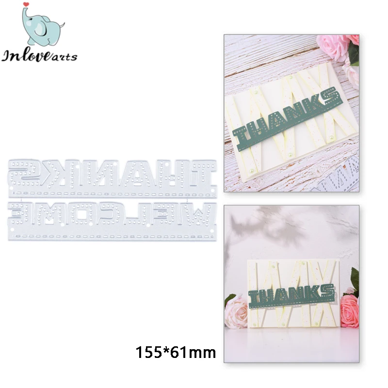 

InLoveArts Thank You Word Metal Cutting Dies Cuts For Welcome Letter Scrapbooking Album Paper Cards Decorative Crafts Embossing