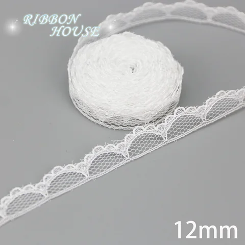 (5 Meter/Brötchen) Weiße Spitzengewebe -Gurtbanddekoration Schönes Geschenkpackung Polyestermaterial