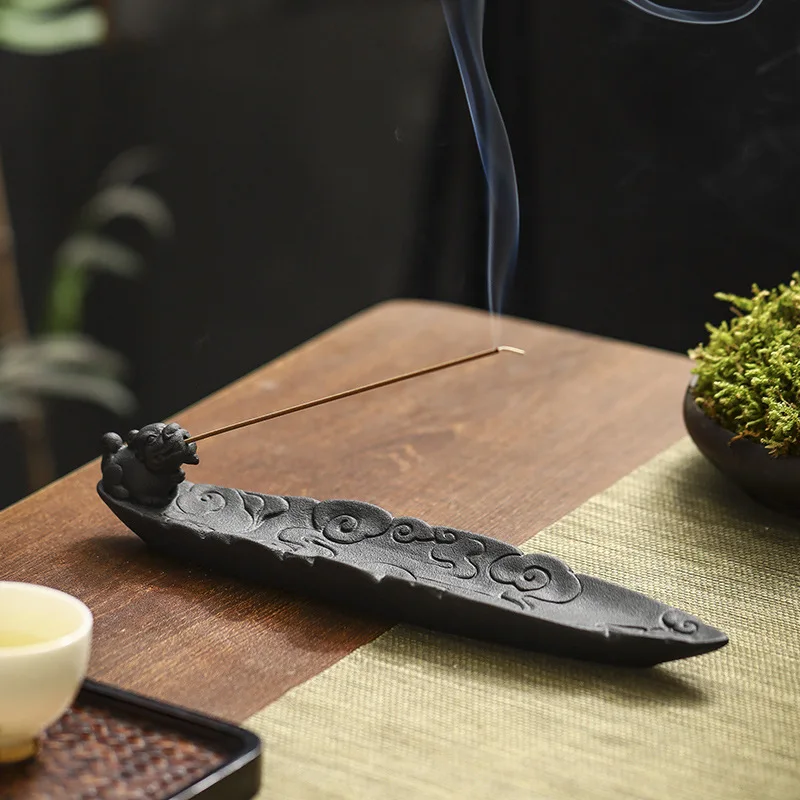 Lion Dragon Cloud Incense Burner Home Decorhandmade Buddhist Aromatherapy Censer For Office Teahous
