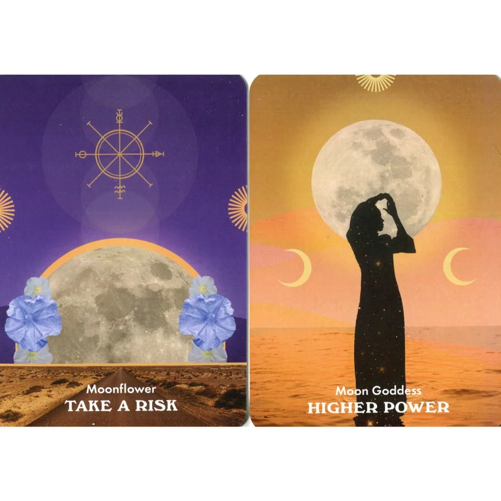 Moonology Messages Oracle: колода с 48 картами в сообщение о Луне через красивых лунных