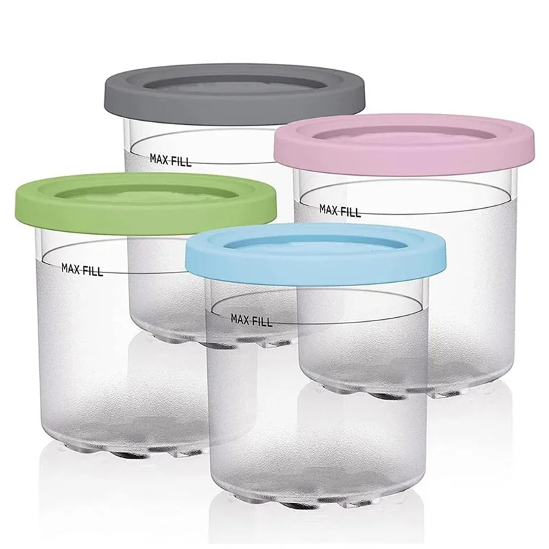 Ice Cream Pints Cup Containers with Lids for Ninja Creami NC301 NC300 NC299AMZ Series Maker