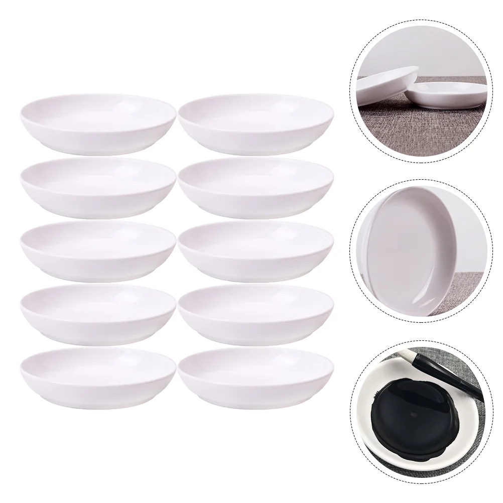 

Trayink Watercolor Mixing Dish Painting Calligraphy Plate Sauce Brush Chinese Oil Bowlholder Pigment Bowls Serving Side Sumi