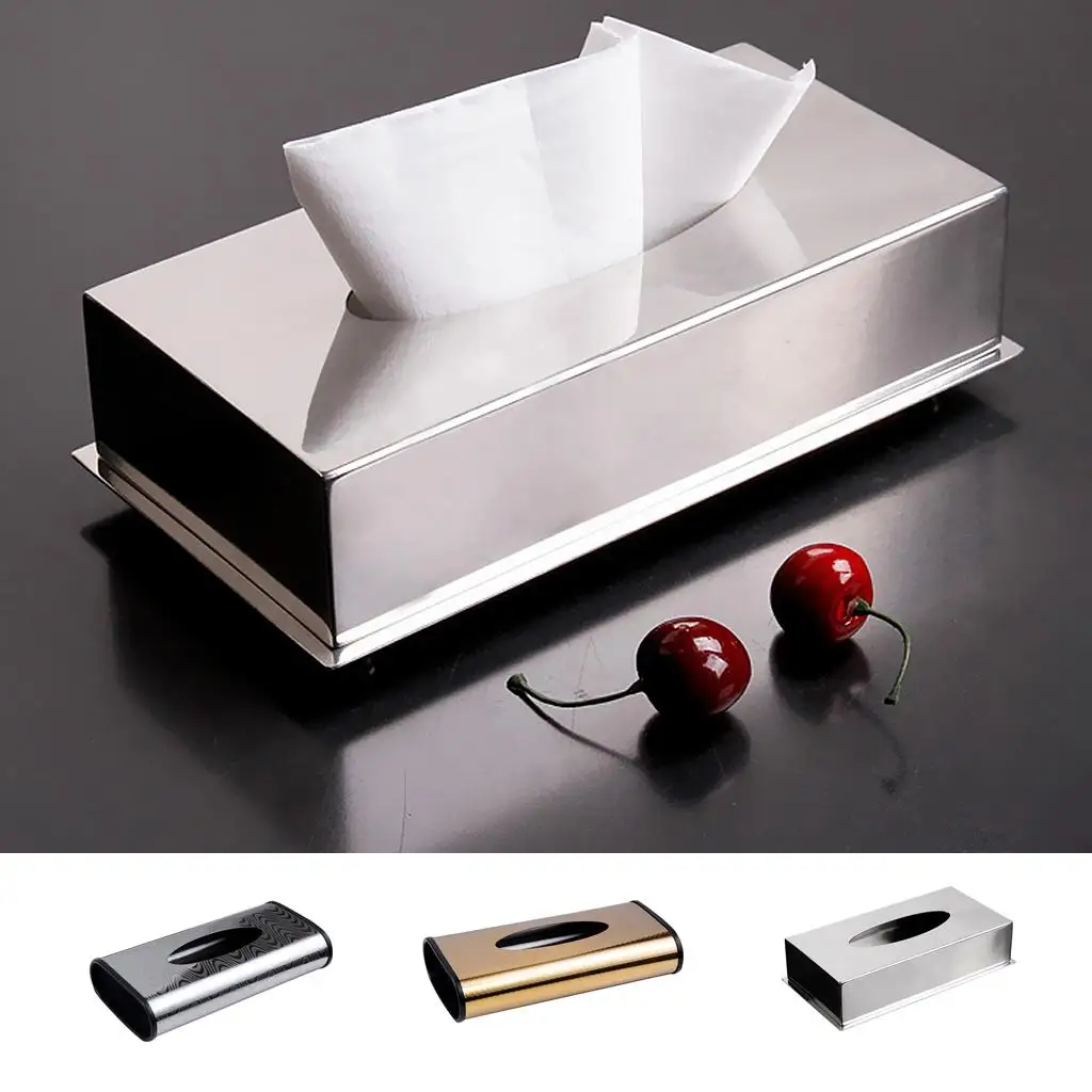 Smooth Stainless Steel Tissue box with Glossy Protective Colors