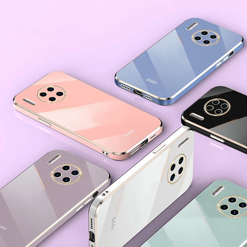 

Luxury Square Plating Silicone Case For Huawei P40 Lite P30 P20 Pro Mate 20 30 40 Nova 7 6 SE 8 Pro 5i 3i Slim Shockproof Cover