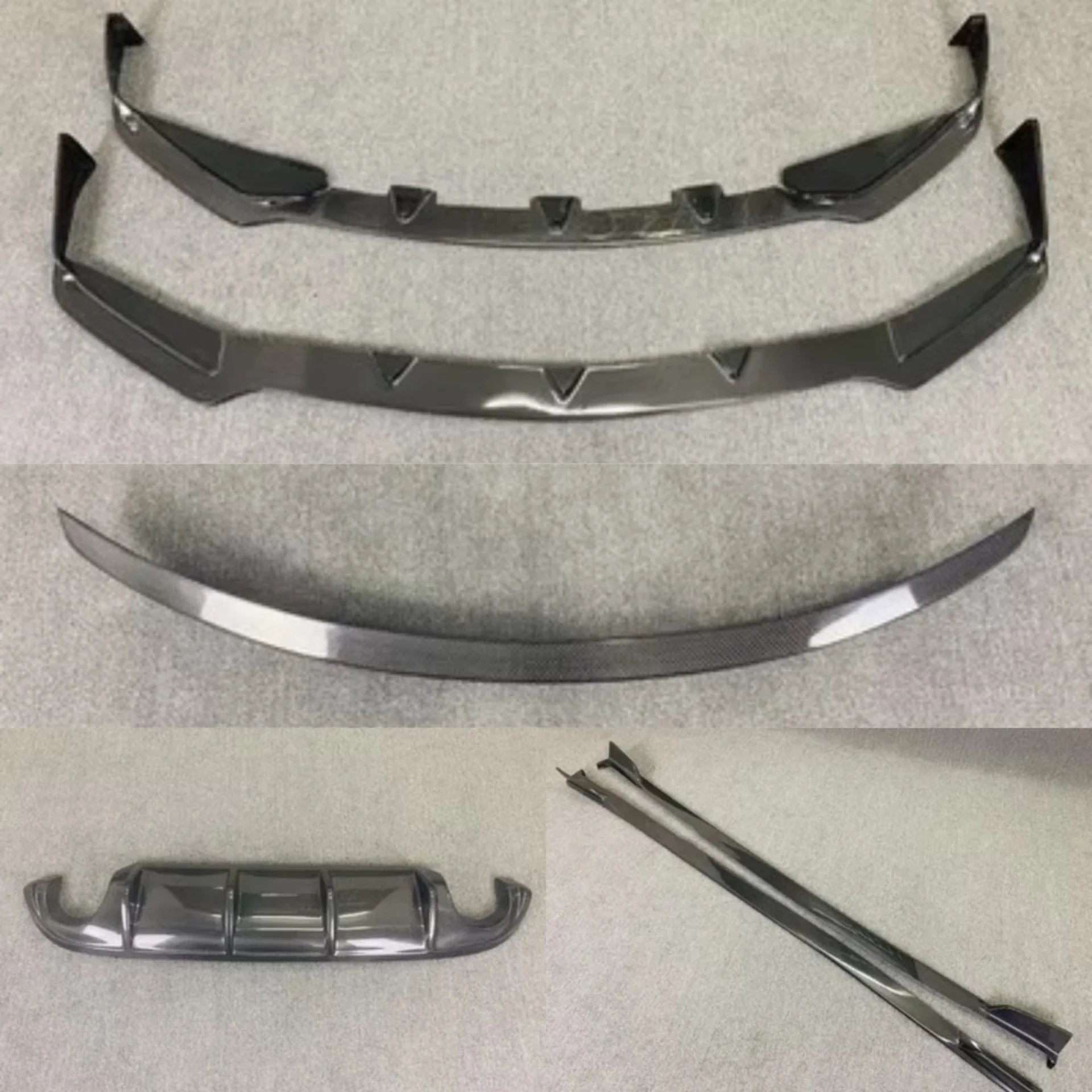 Передняя и задняя губа из углеродного волокна боковая юбка хвостовое крыло для