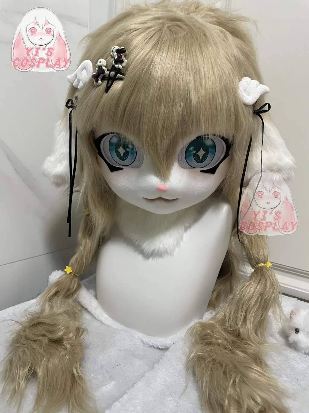 Yis косплей в продаже Просто одна левая пушистая голова кигуруми Kemono Fursuit