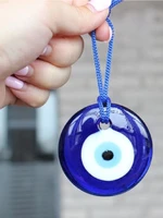 1pc oval beads evil charming eye pendant bracelets blue lampwork glass necklace beads car pendant home amulet auto accessories