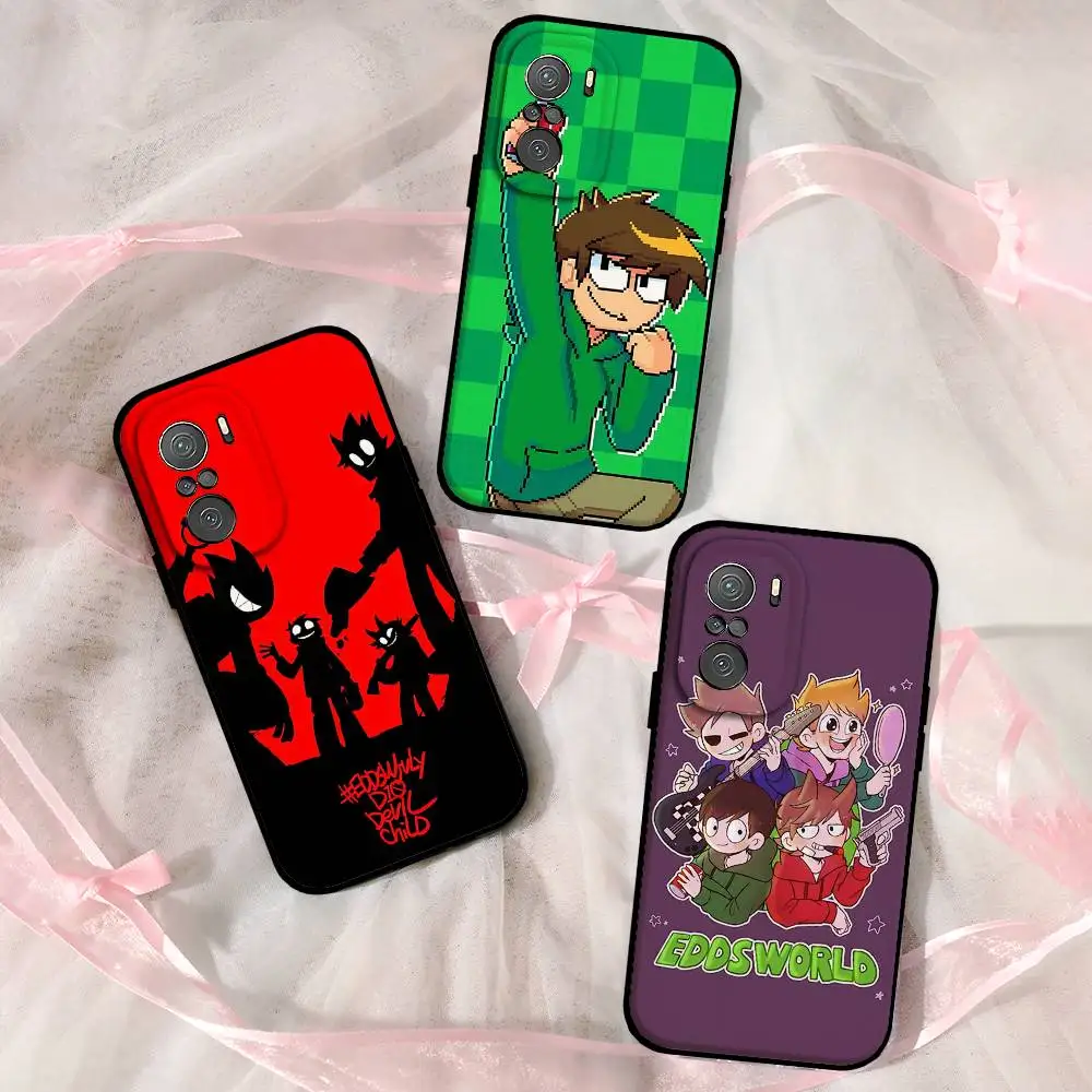 Фото Чехол для телефона с изображением аниме E-Eddsworld для Xiaomi 11 12 Redmi Note 11 5G 8T 9A 9 10T Note 8 9 12SUltra, противоударный, тонкий, черный, чехол №5