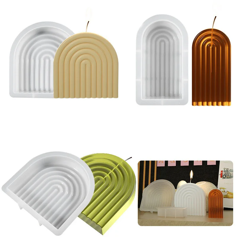 

Силиконовая форма для свечей, U-образная Радуга, Арка моста, искусственное мыло, мусс, форма для торта, Геометрическая АРКА, искусственная ко...