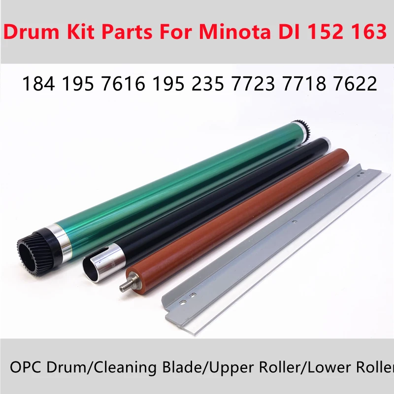 DR114 Drum BH163 OPC Drum Drum Cleaning Blade Fuser Upper Roller Lower For Konica Minolta DI 152 162 184 164 7718 7616 7622 1611