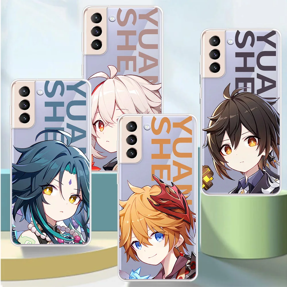 

Transparent Fashion Case For Samsung Galaxy S20 FE S23 S22 S21 Ultra S10 S9 Plus S10e Phone Cover Genshin Impact Zhong Li