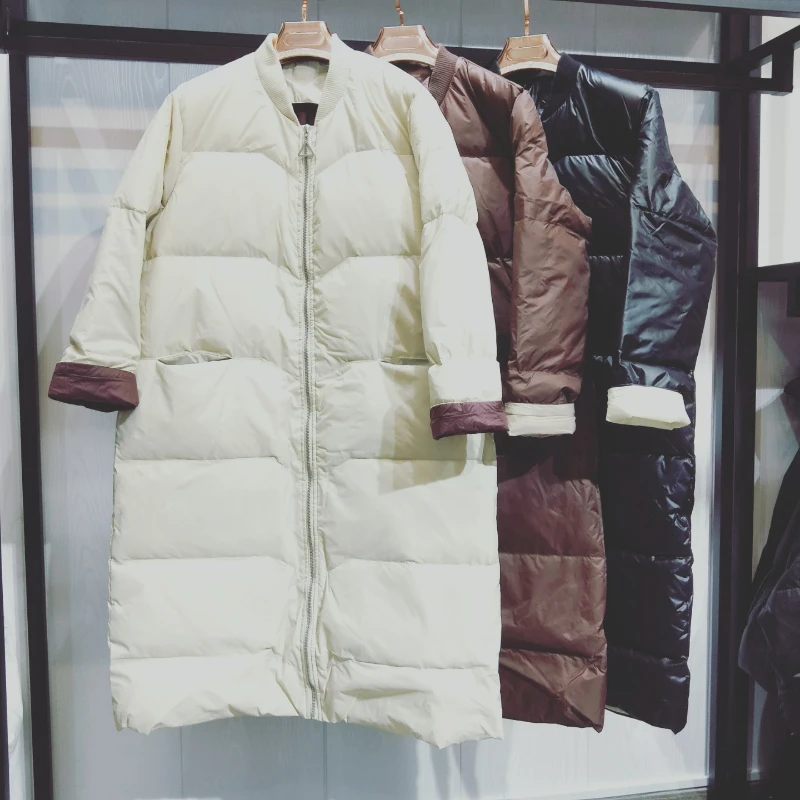 Women Long Down Jacket Women's Winter Clothing Parka Warmth Free Shipping White Duck Down Jacket Snow Clothing Korean Streetwear