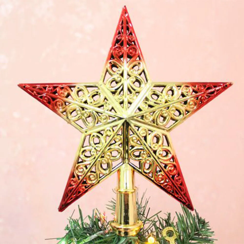 

1 шт. Золотая блестящая Звезда на верхушку рождественской елки, Топпер, украшения для дома, Рождество, Новый год 2022, Рождество