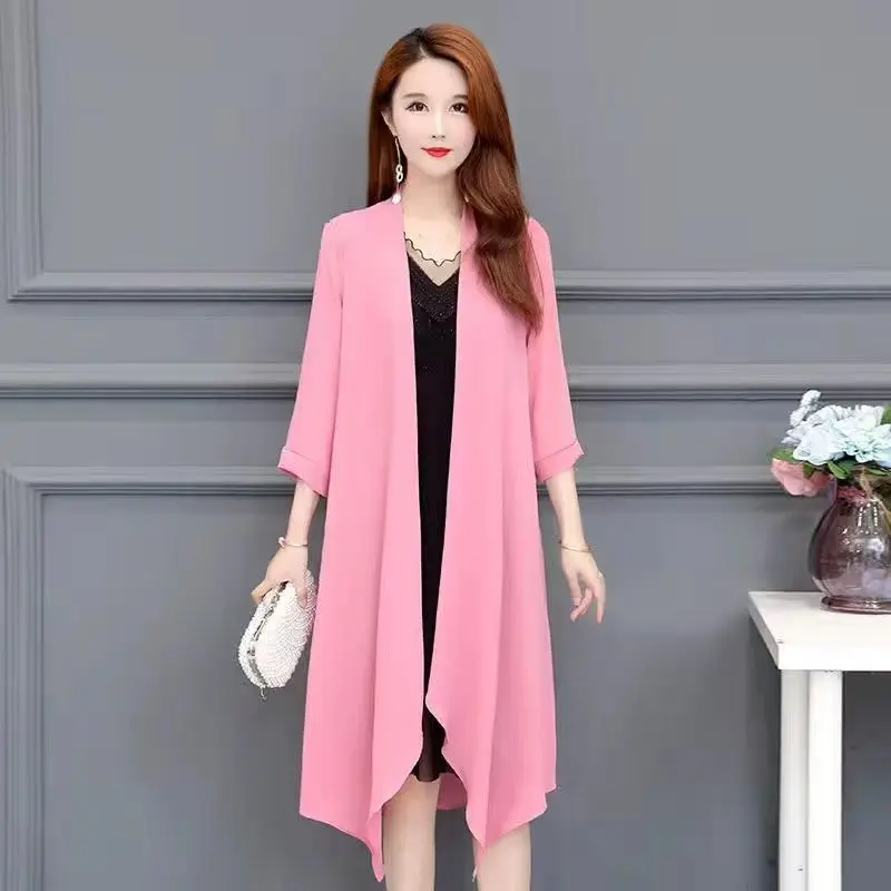 

Cuasual Summer Sun Protection Clothing Women Long Sleeve Chiffion Cardigan Jacket Ladies Shawl Female Cardigans Loose Coat A234