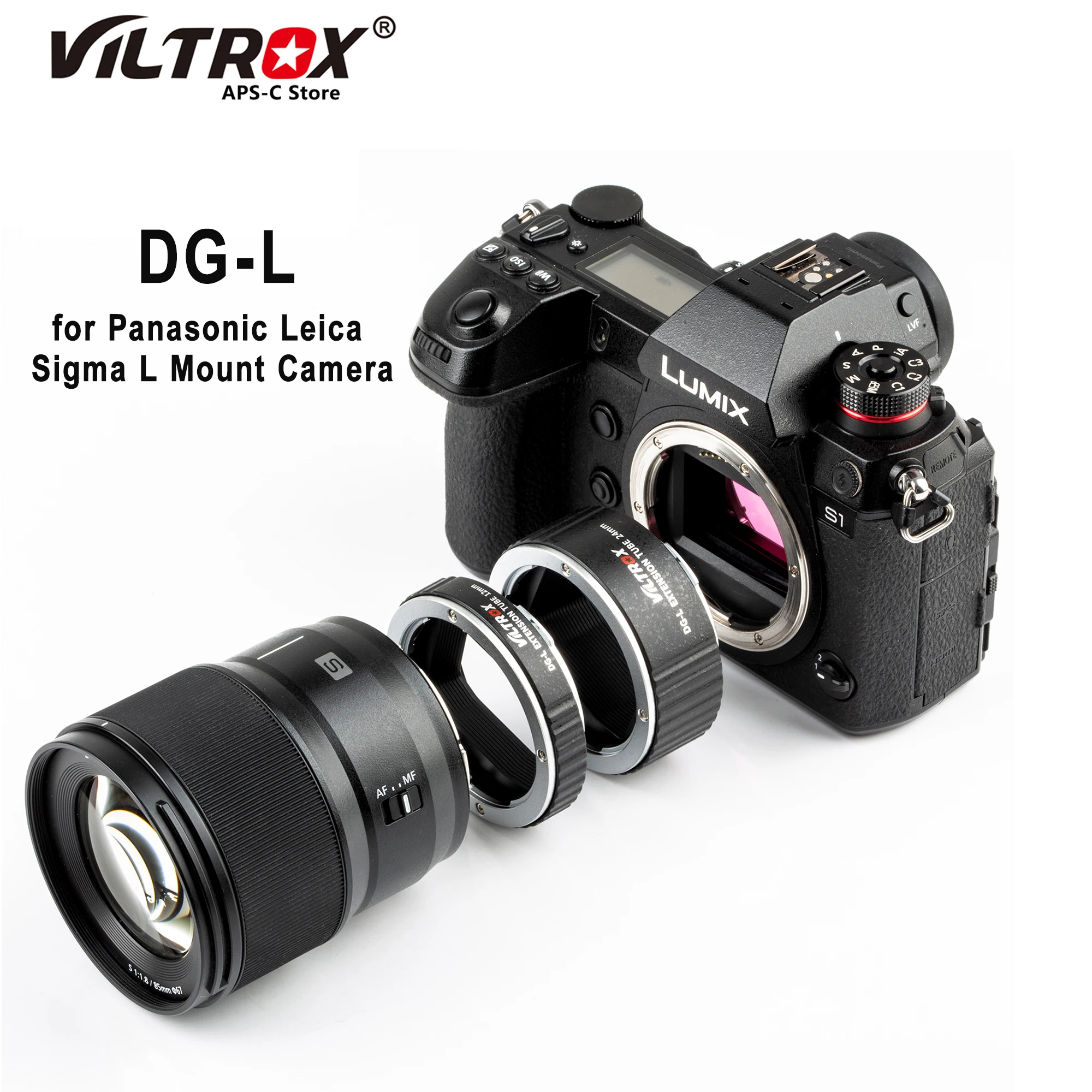 Viltrox DG-L Auto Focus AF Macro Extension Tube Lens Adapter Ring 12MM 24MM Electronic for Panasonic Leica Sigma L Mount Camera