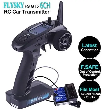 

Flysky FS-GT5 6CH AFHDS RC Transmitter Controller w/ FS-BS6 Receiver for RC Car Boat