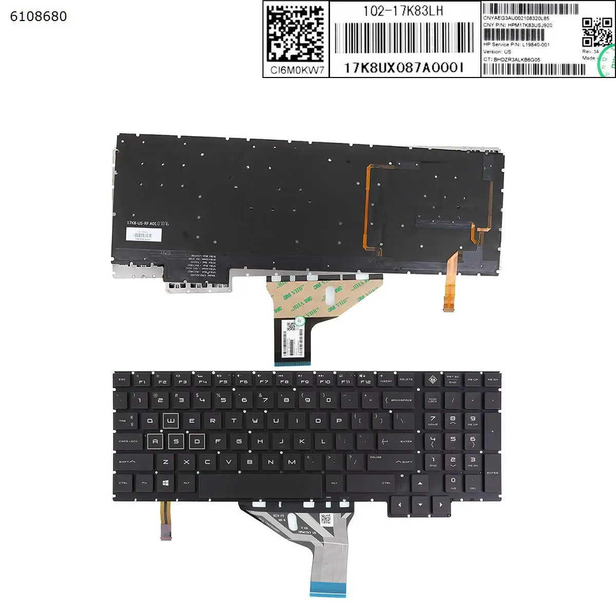 

US Laptop Keyboard for HP Omen 15-ce 15-ce000 15-ce020ca 15-CE010CA 15-CE0US 15t-ce000 BLACK Full Colorful Backlit Without FRAME