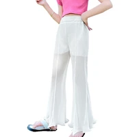 young girls flare pants 2022 new arrivals summer thin long trousers solid color children clothes korean cool girls casual pants