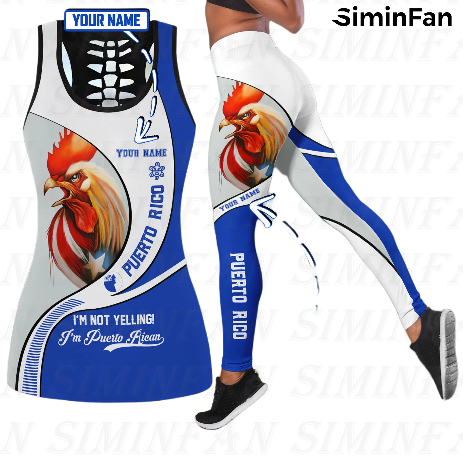 Женские Брючные костюмы красные синие Пуэрто-Рико лягушка 3D принт майки