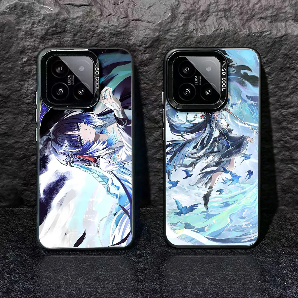 Фото Чехол для мобильного телефона Xiaomi 14T 11 Lite 5G NE 12 12T 13T 13 Pro 14, черный, с принтом Wuthering Waves Yangyang Xuanling, задняя крышка №1