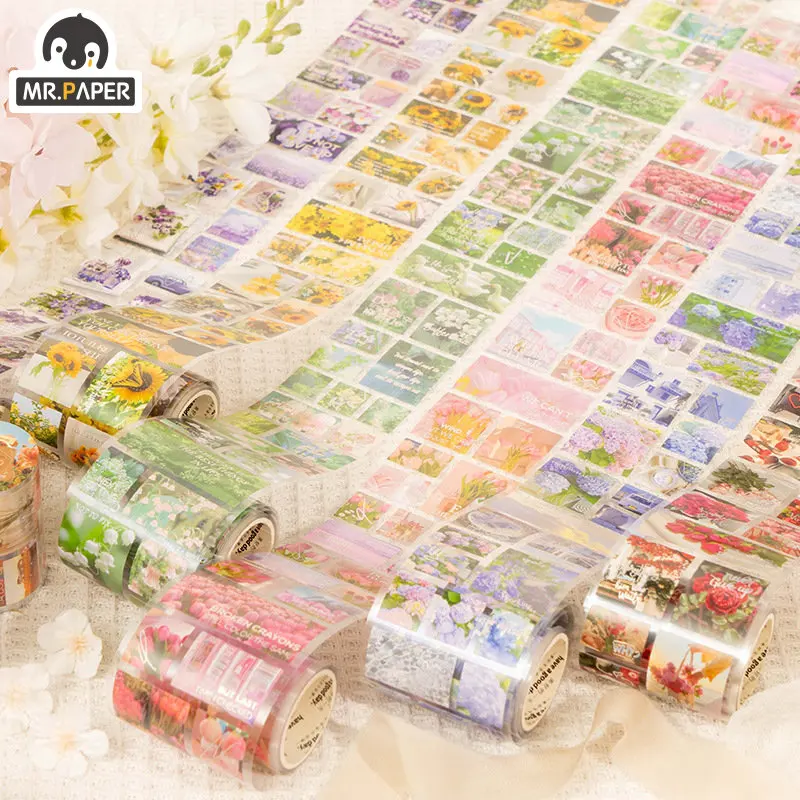 

Лента Mr. Paper 2 м/рулон, водонепроницаемый материал для домашних животных, с изображением свежих цветов, красивое украшение для руководства, к...