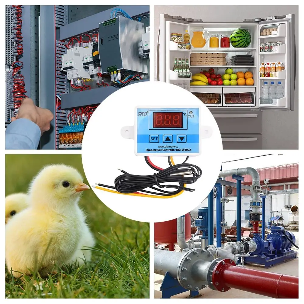 

W3002 10A 12V 24V 110V 220V Digital LED Temperature Controller Thermostat Control Switch Thermoregulator Sensor Meter With Probe