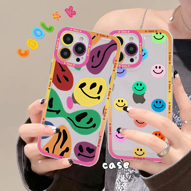 

Funny Smiley Face Phone Case For IPhone 14 13 12 11 Pro Max XS X XR SE 2020 6 7 8 Plus Mini Protective Cover