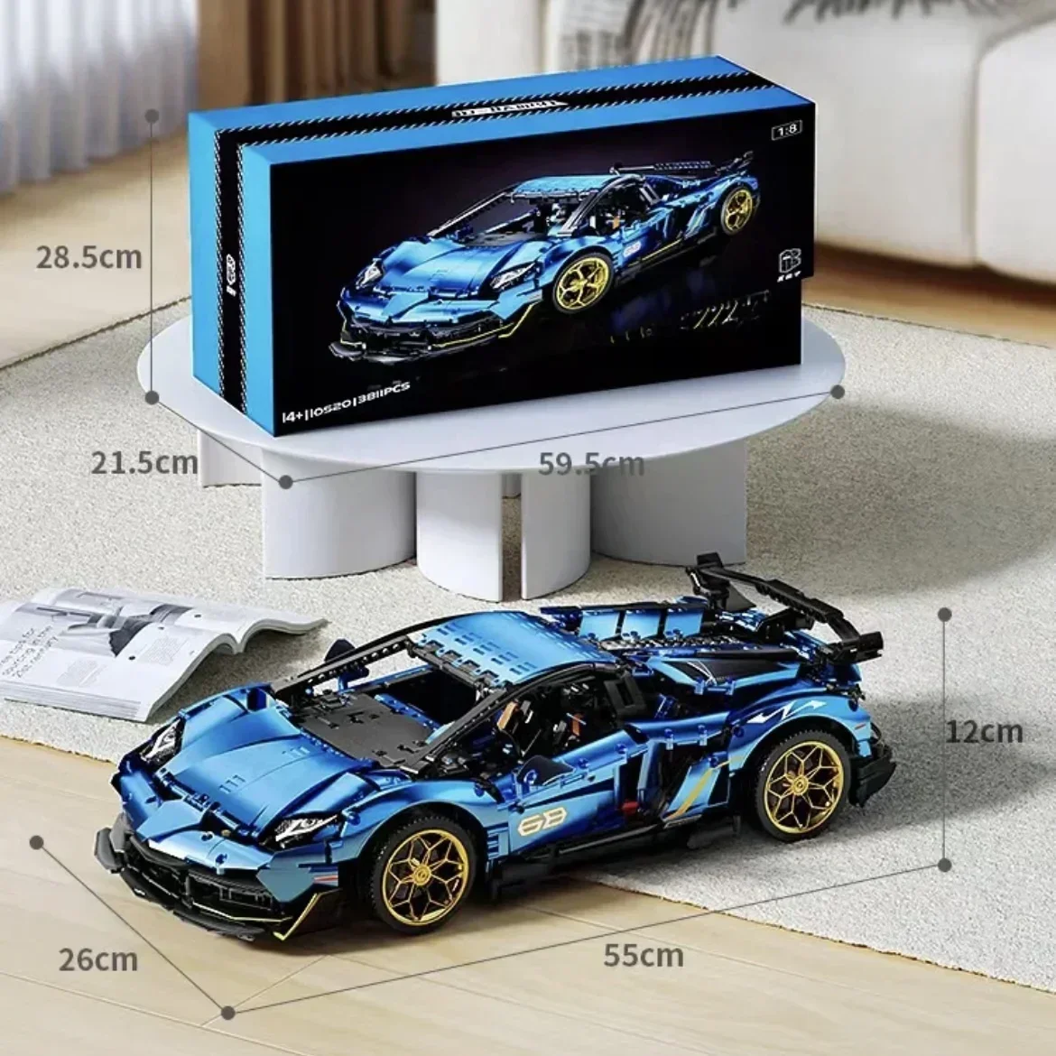 Фото KBOX 10520, новый MOC с дистанционным управлением, Lambo SVJ, супертехническая модель автомобиля, строительные блоки, кирпичи, игрушка-головоломка на день рождения для детей №5