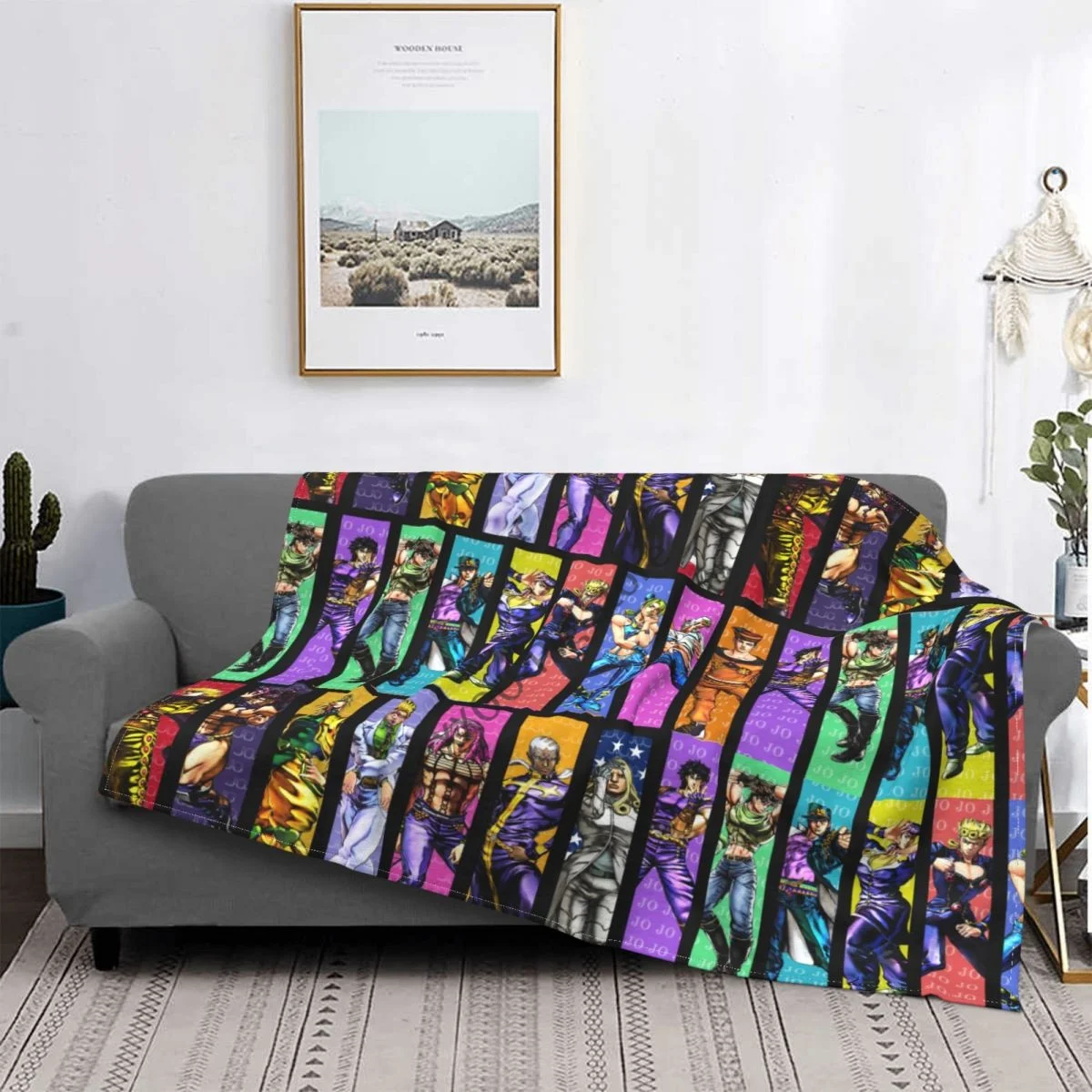 

Couch Decor Jojo JoJos Bizarre Adventure Blanket Gifts For Kids Cozy Micro Flannel Fleece Blankets and Throws