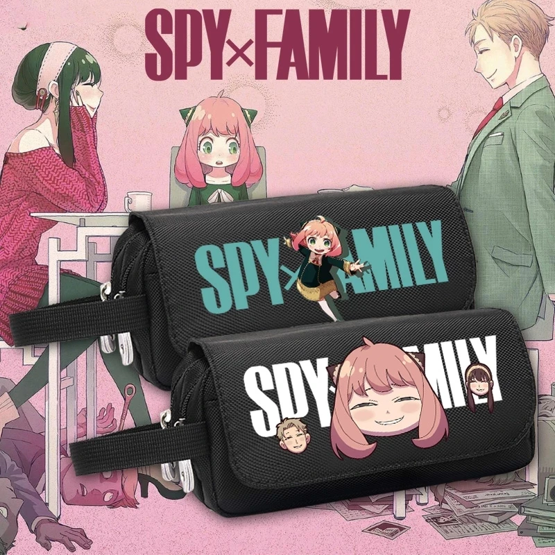 Anime SPY X FAMILY Anya Forger Yor Forger Pencil Case Students Zipper Pen Bag School Stationery Box Storage Gifts